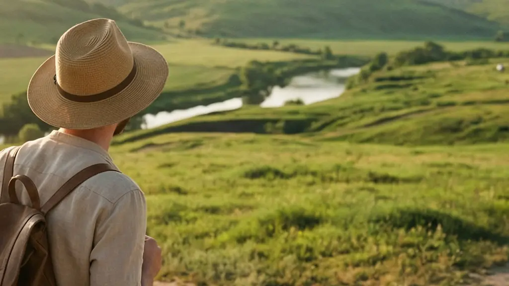 Voyageur solitaire observant un paysage naturel depuis un sentier hors des sentiers battus, symbolisant le choix d'une excursion authentique
