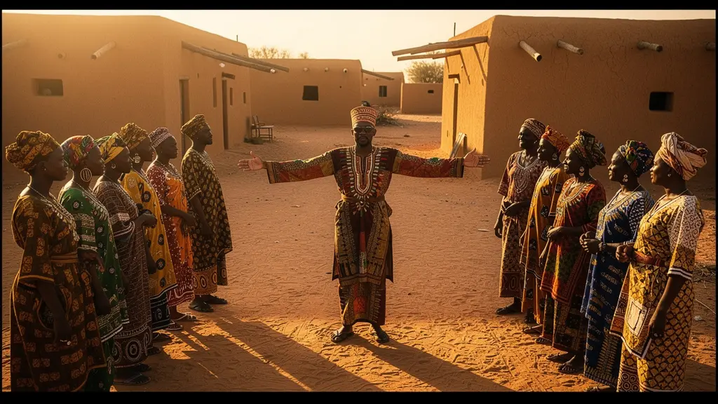 Griot médiateur entre deux familles lors d'une cérémonie traditionnelle